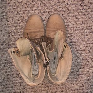 Tan Steve Madden combat boots